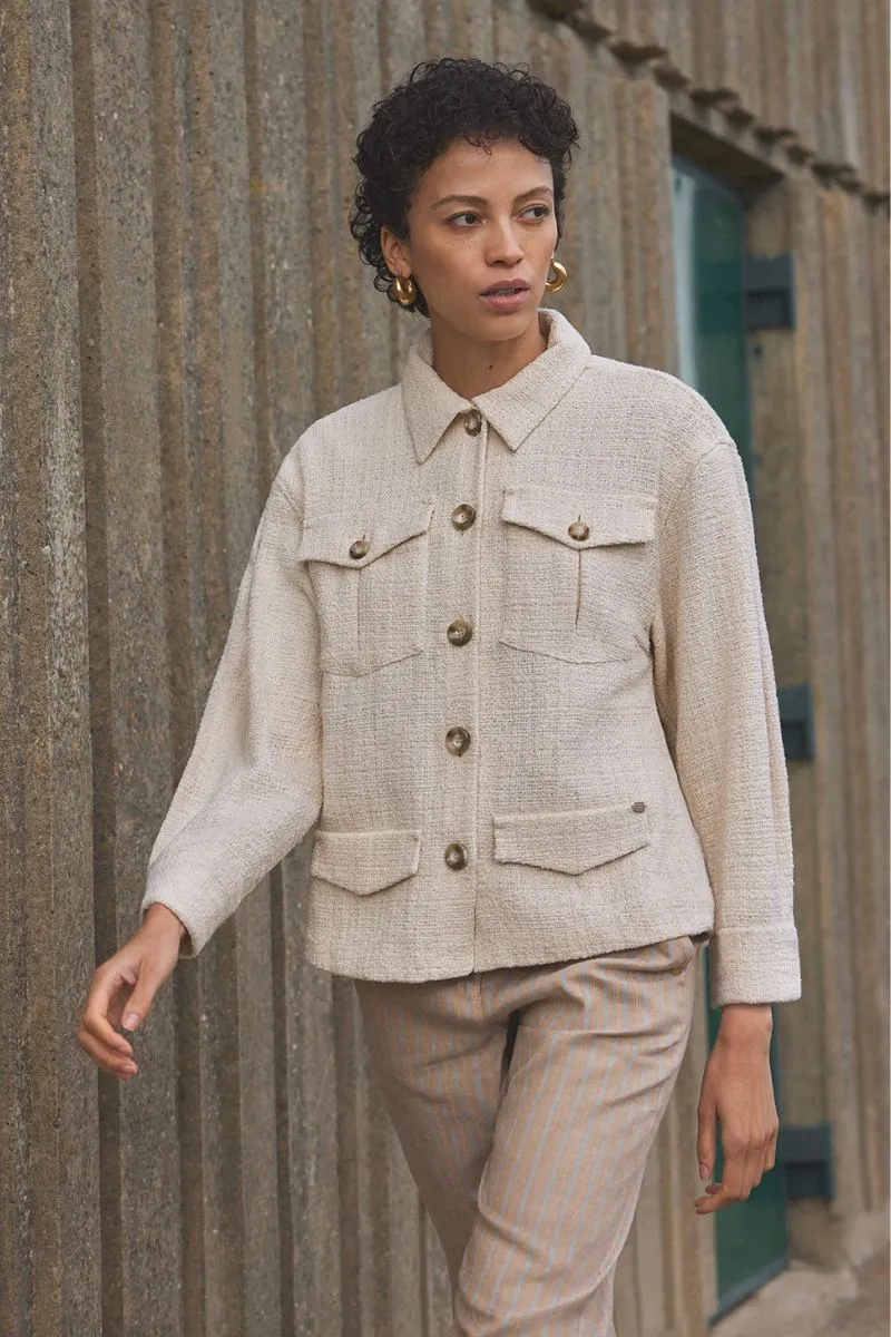 Amali Casual jacket 52303 | Creamy Beige | Jakke fra Gustav