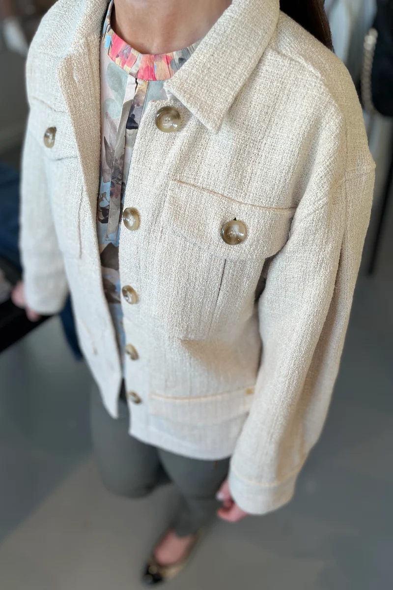 Amali Casual jacket 52303 | Creamy Beige | Jakke fra Gustav