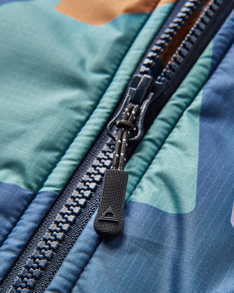 Waves Sherpa Lined Changing Robe - Tiefblaues Tarn-Muster