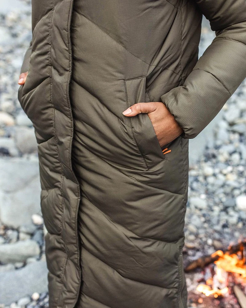 Tasman Lange Isolierte Jacke - Staubiges Olive