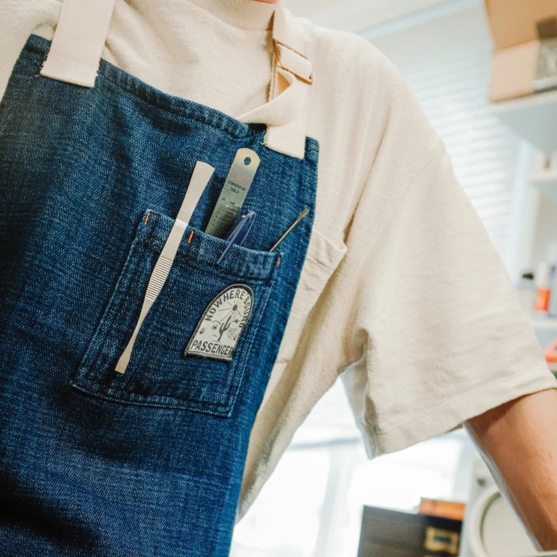 Yard Bio-Baumwoll-Denim-Schürze - Dunkler Denim