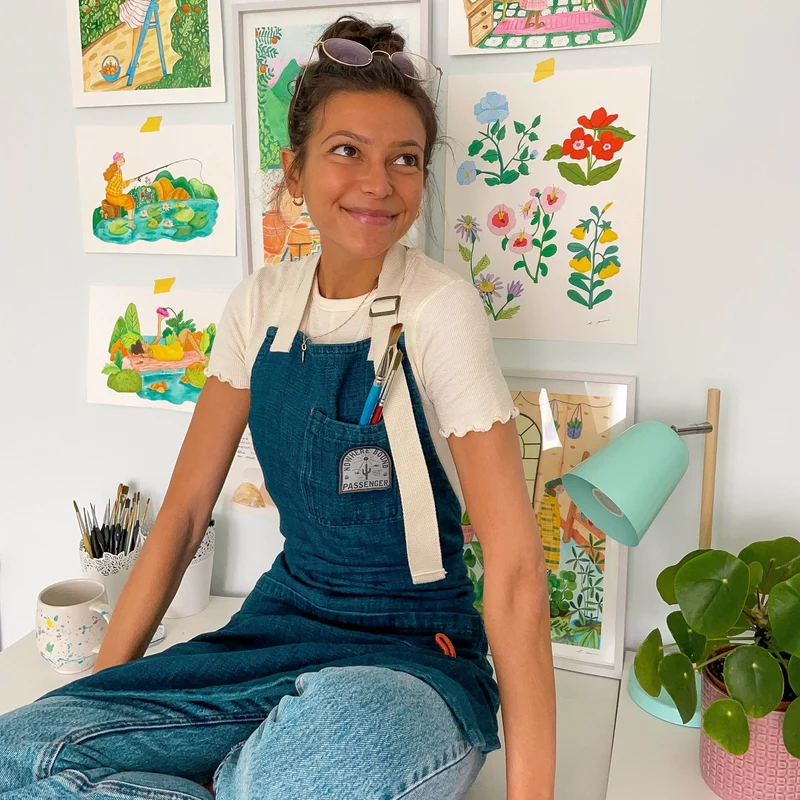 Yard Bio-Baumwoll-Denim-Schürze - Dunkler Denim