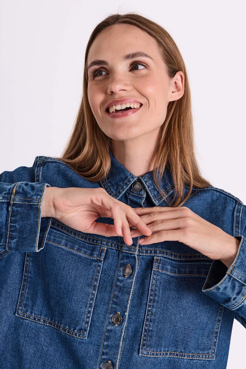 Rinna Jacket 206991 | Medium Blue Denim | Jakke fra Freequent