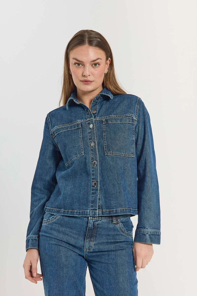 Rinna Jacket 206991 | Medium Blue Denim | Jakke fra Freequent