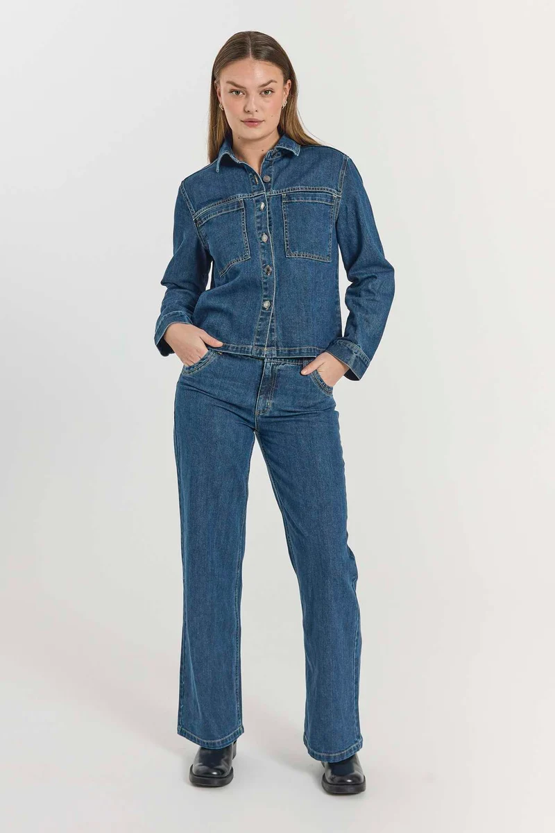 Rinna Jacket 206991 | Medium Blue Denim | Jakke fra Freequent