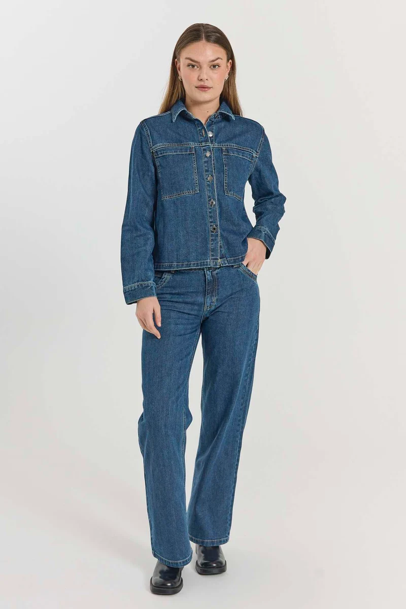 Rinna Jacket 206991 | Medium Blue Denim | Jakke fra Freequent