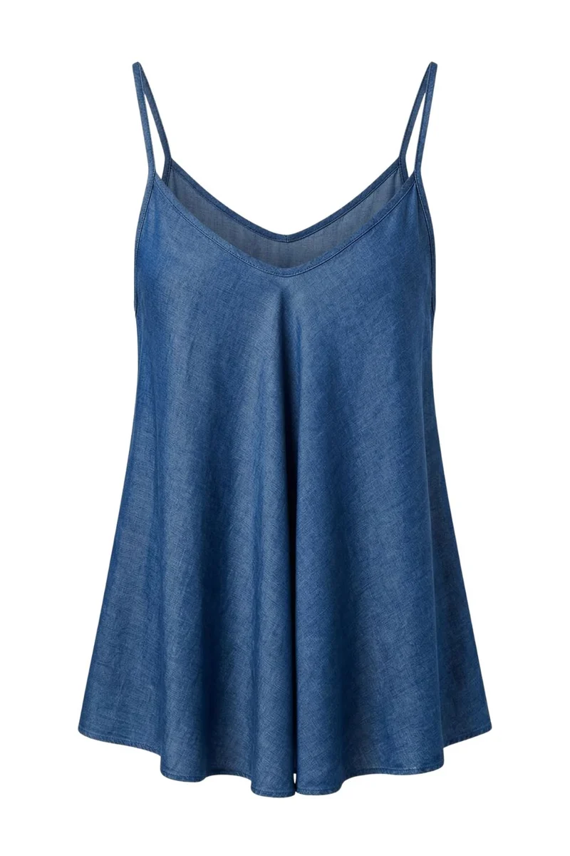 Dalas Denim Strappy Top | Denim | Top fra Avery