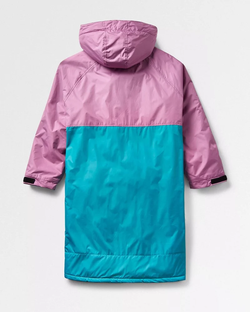 Roaming Sherpa Lined Surf-Poncho - Viridian Green/Orchid