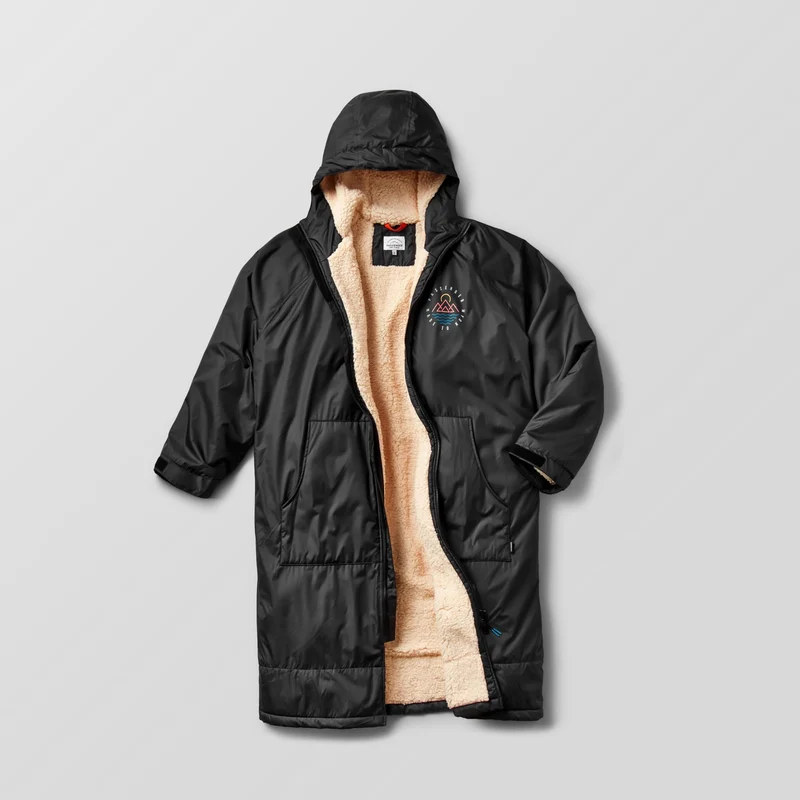Escapism Sherpa Lined Changing Robe - Schwarz