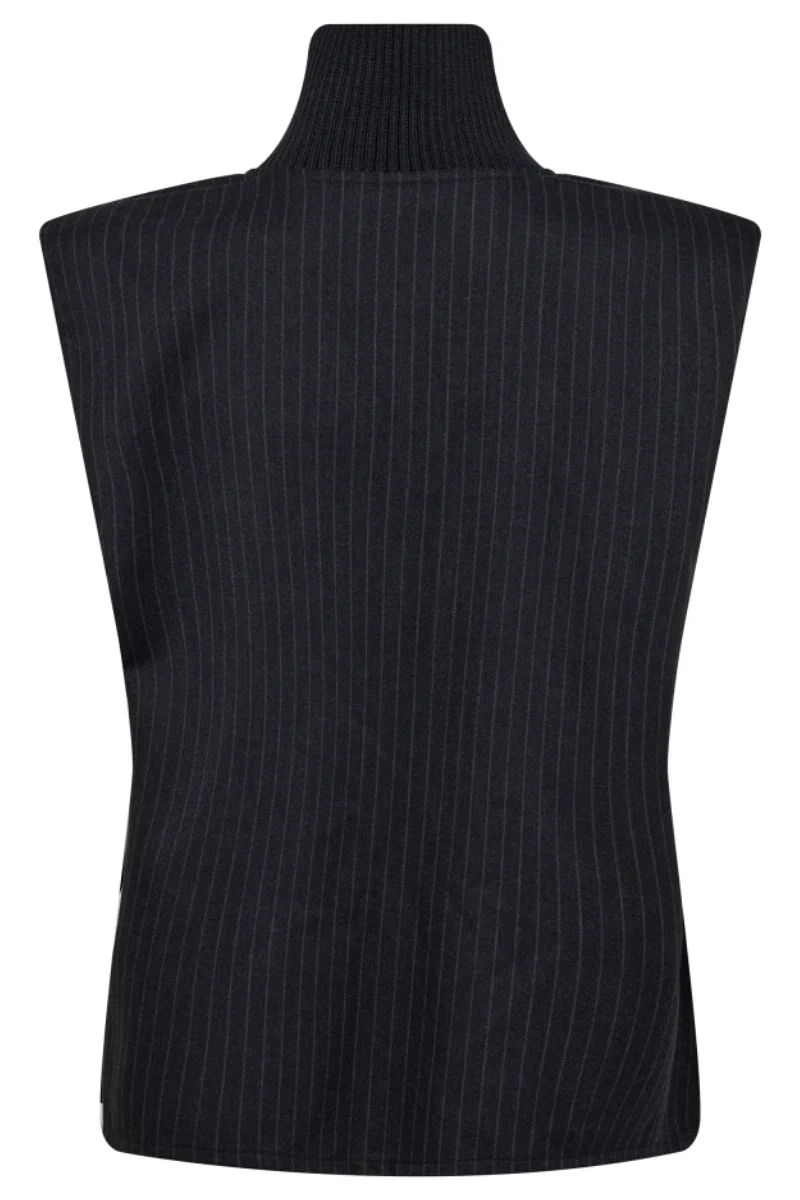 Ida Pin Stripe Top | Dark Grey | Top fra Co'couture