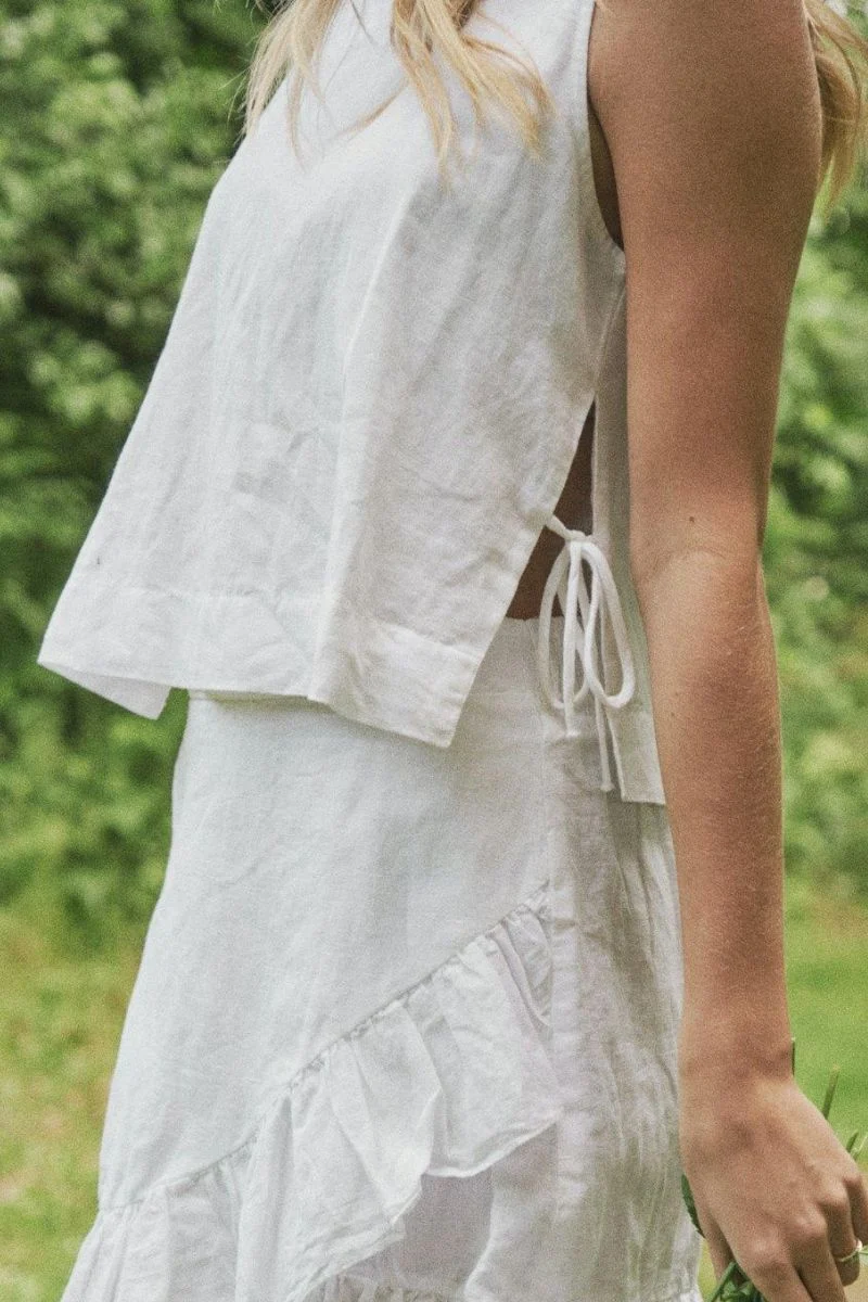 Svetlana Linen Top 159947 | White | Top fra Neo Noir
