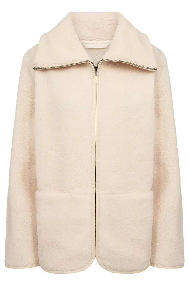 Bamie Teddy Zip | Creme | Jakke fra French Laundry