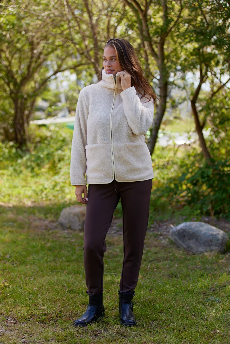 Bamie Teddy Zip | Creme | Jakke fra French Laundry