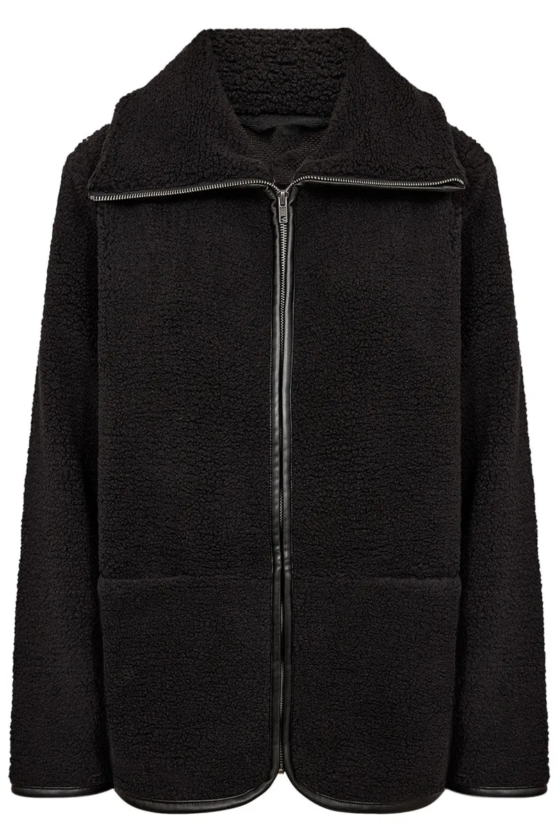 Bamie Teddy Zip | Sort | Jakke fra French Laundry