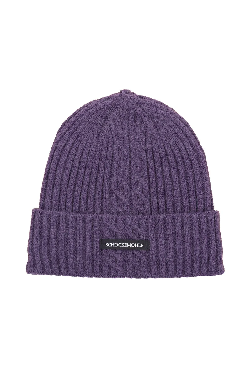 Schockemöhle SP 26 Style Zopfmuster Mütze Dark Purple Einheitsgröße