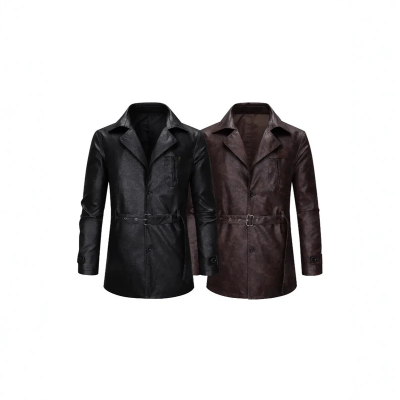 Herren Elegante Kunstlederjacke mit praktischen Taschen Drune
