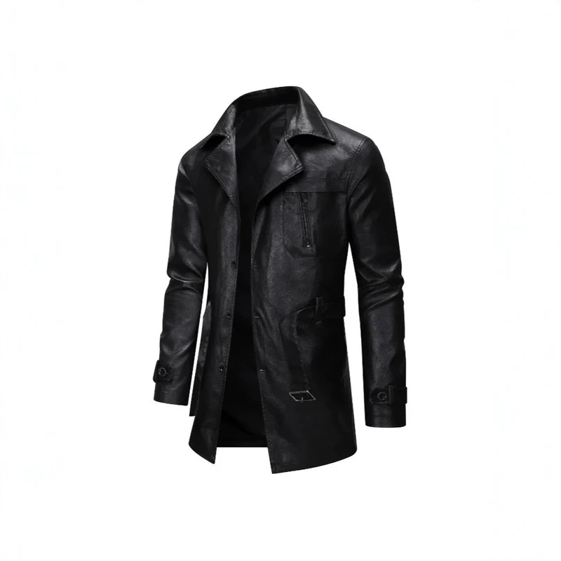 Herren Elegante Kunstlederjacke mit praktischen Taschen Drune