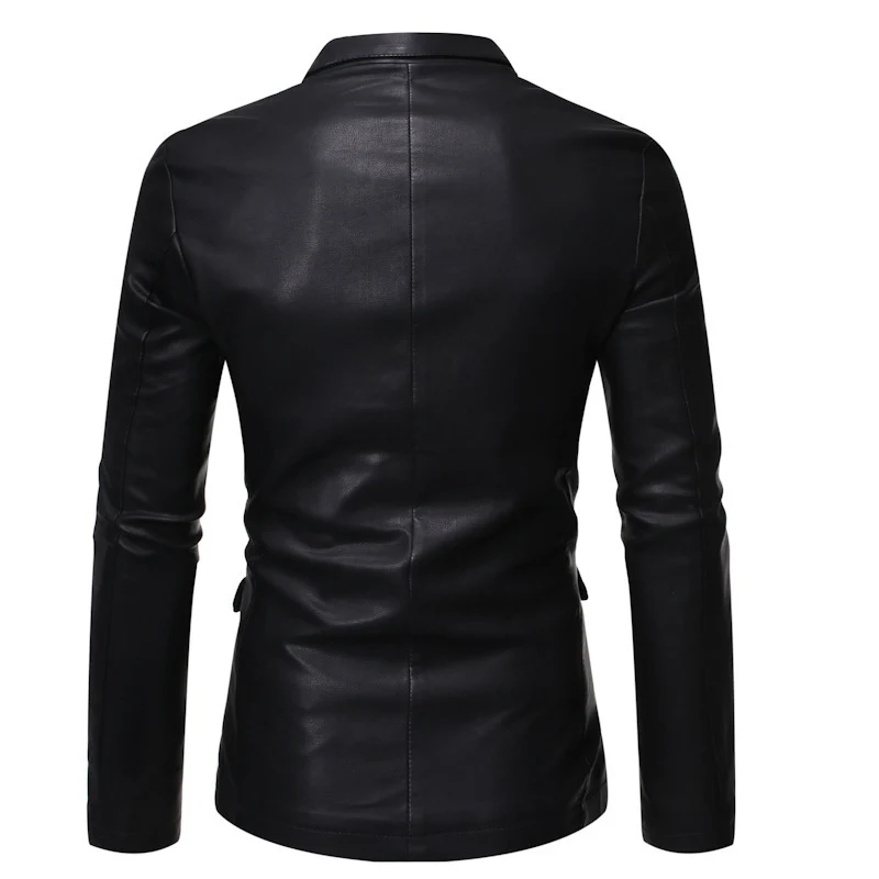 Herren Elegante Kunstlederblazer Drune
