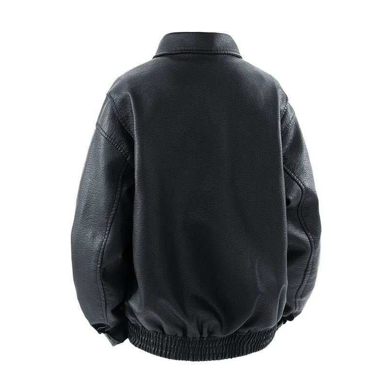 Herren Coole Kunstlederjacke mit praktischen Taschen Drune