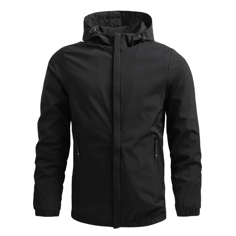 Herren Atmungsaktive Outdoorjacke mit verstellbarem Kragen Drune