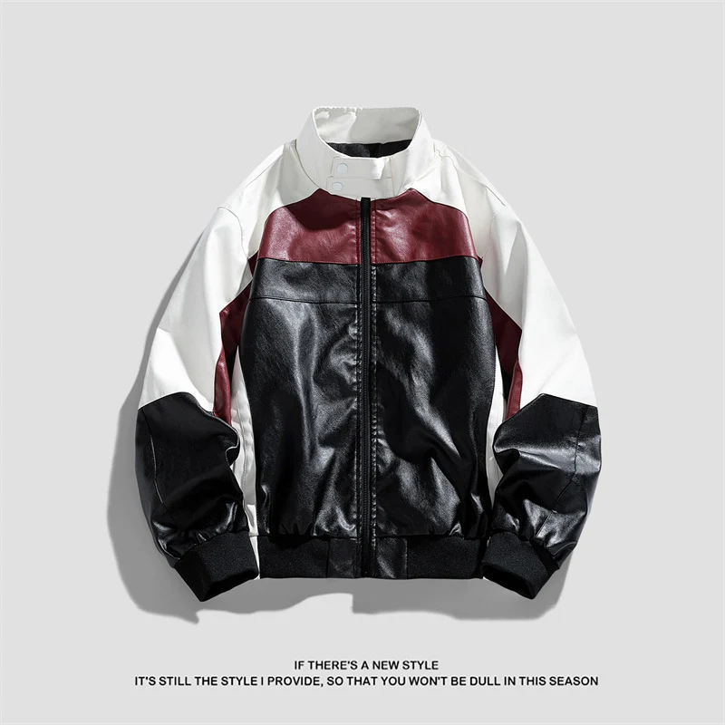 Damen Trendige Bikerjacke im Color-Block-Stil Drune
