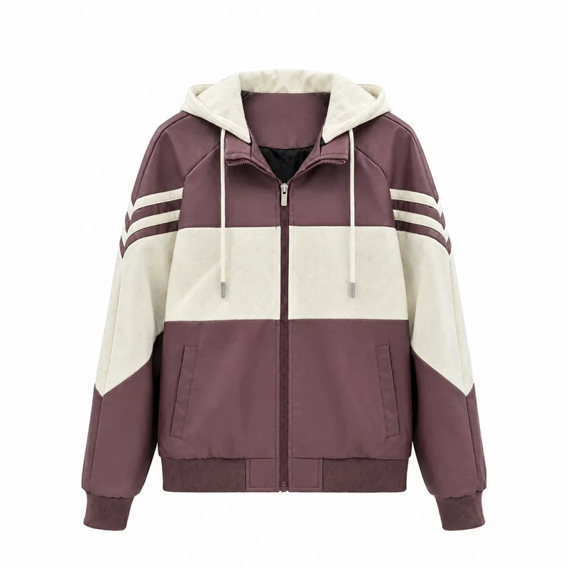 Damen Sportliche Kapuzenjacke Drune