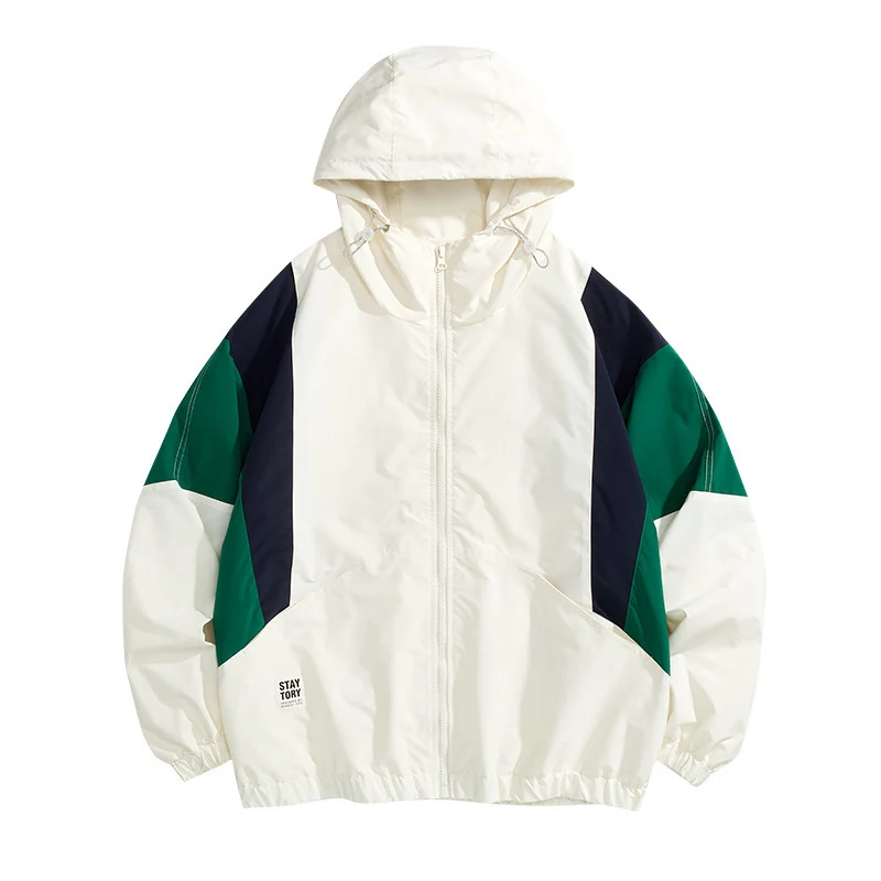Damen Sportjacke mit Kapuze und Farbblock-Design Drune