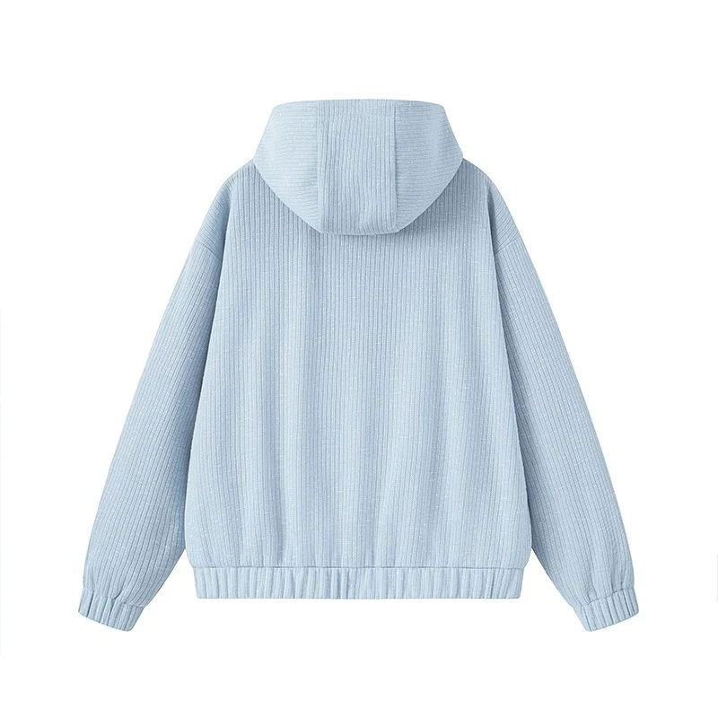Damen Modischer Kapuzenpullover mit Knopfdetails Drune