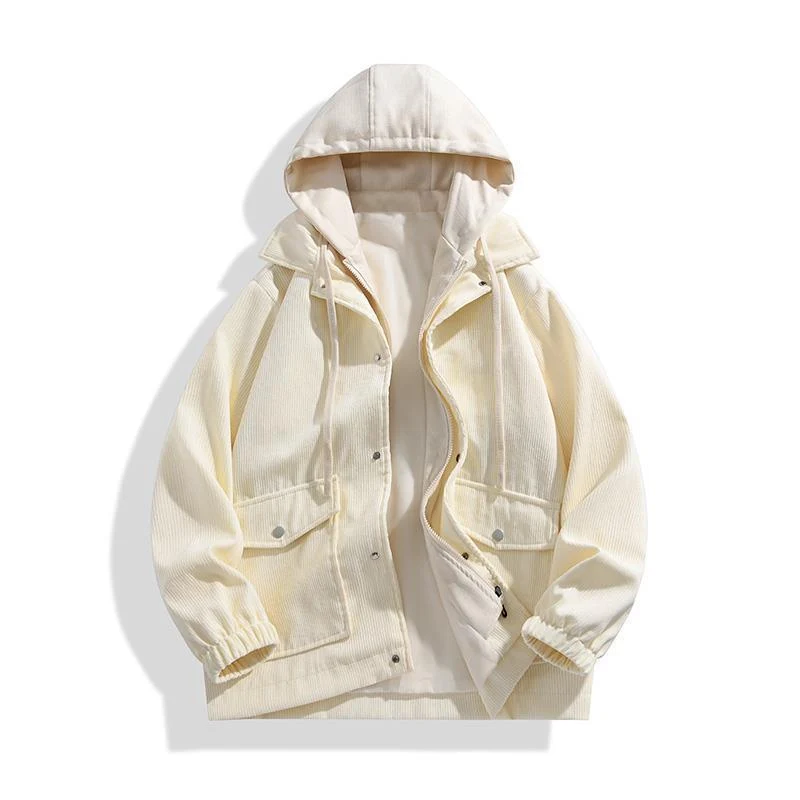 Damen Modische Überziejacke mit Kapuze Drune