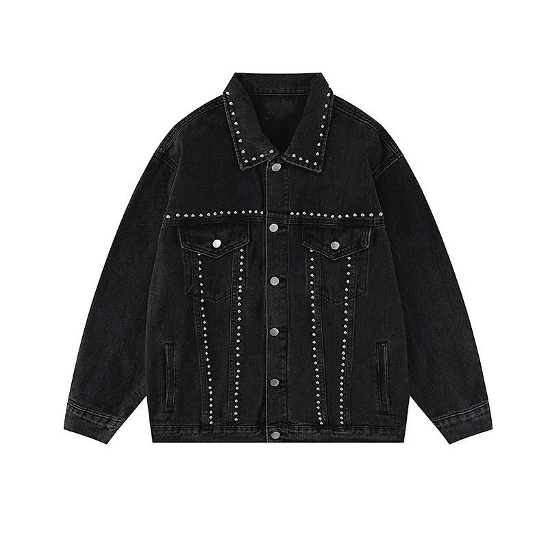 Herren Designer Jeansjacke mit Nieten Drune