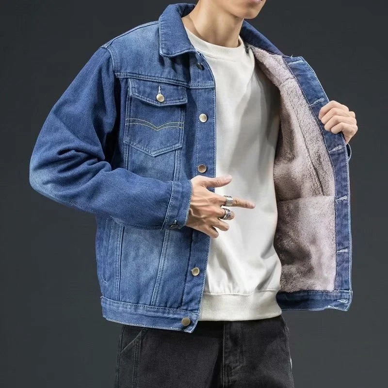 Herren Denimjacke mit Fleecefutter Drune