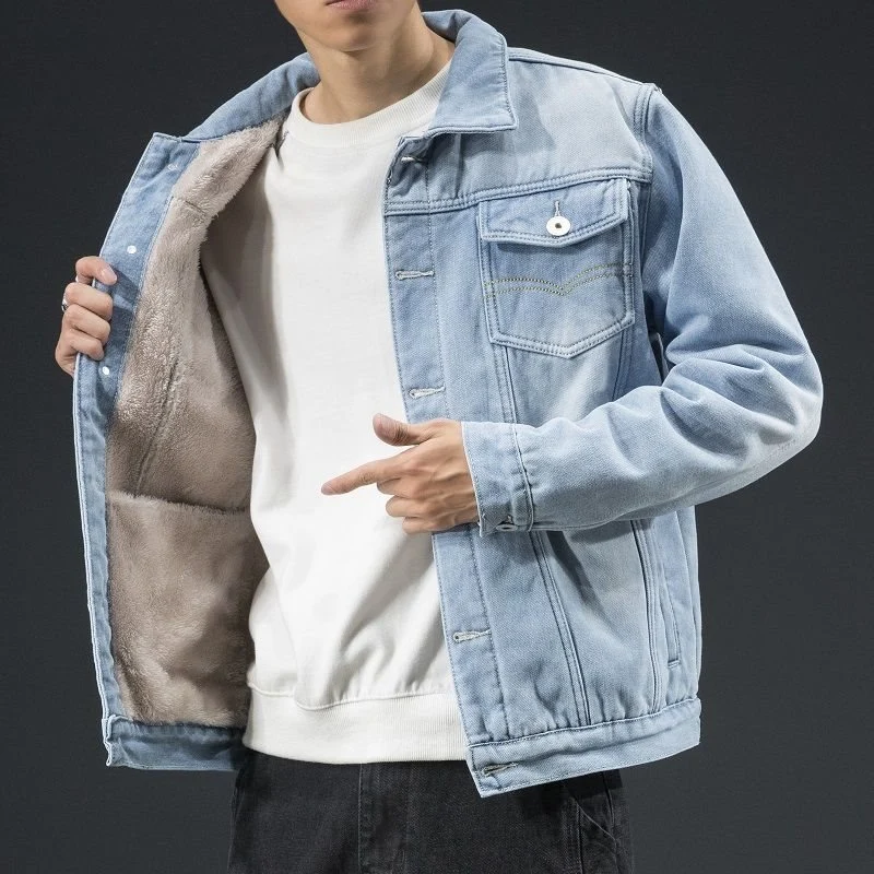Herren Denimjacke mit Fleecefutter Drune
