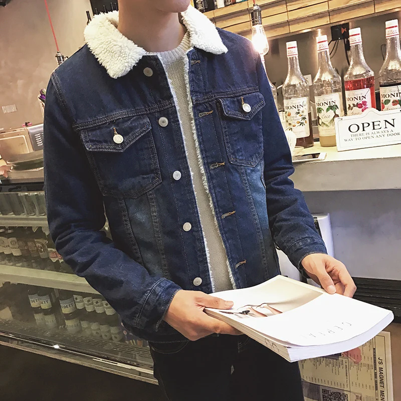 Herren Denim-Jacke mit Teddyfutter Drune