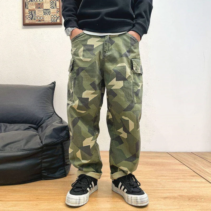 Herren Cargohose mit Camouflage-Print Drune