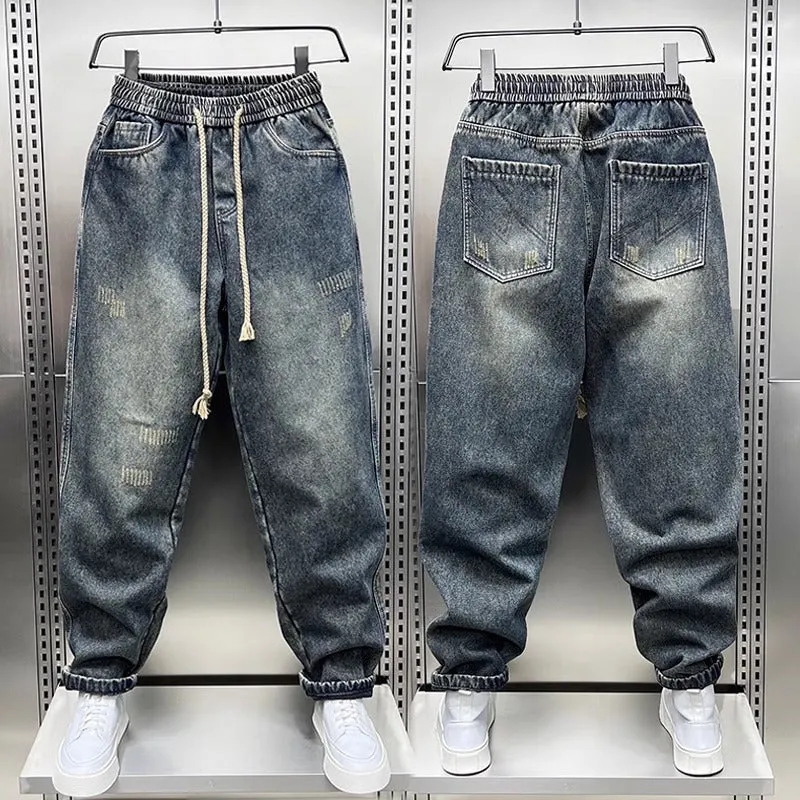 Herren Bequeme und lockere Denim-Hose Drune