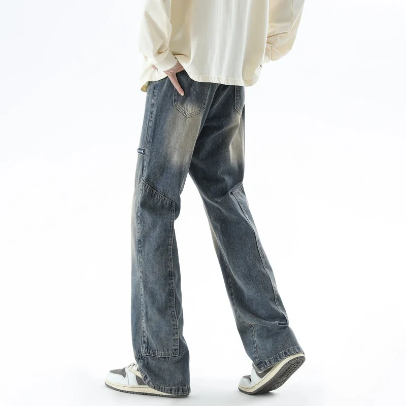 Herren Bequeme und lässige weite Denim-Hose Drune