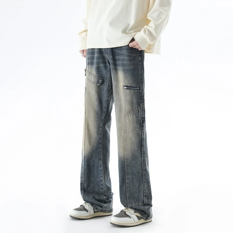 Herren Bequeme und lässige weite Denim-Hose Drune
