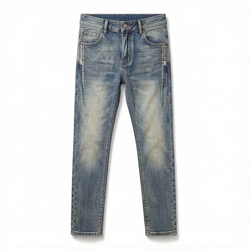 Herren Bequeme und lässige weite Denim-Hose Drune
