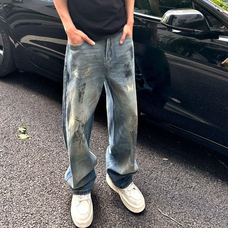 Herren Bequeme Oversized-Jeans Drune