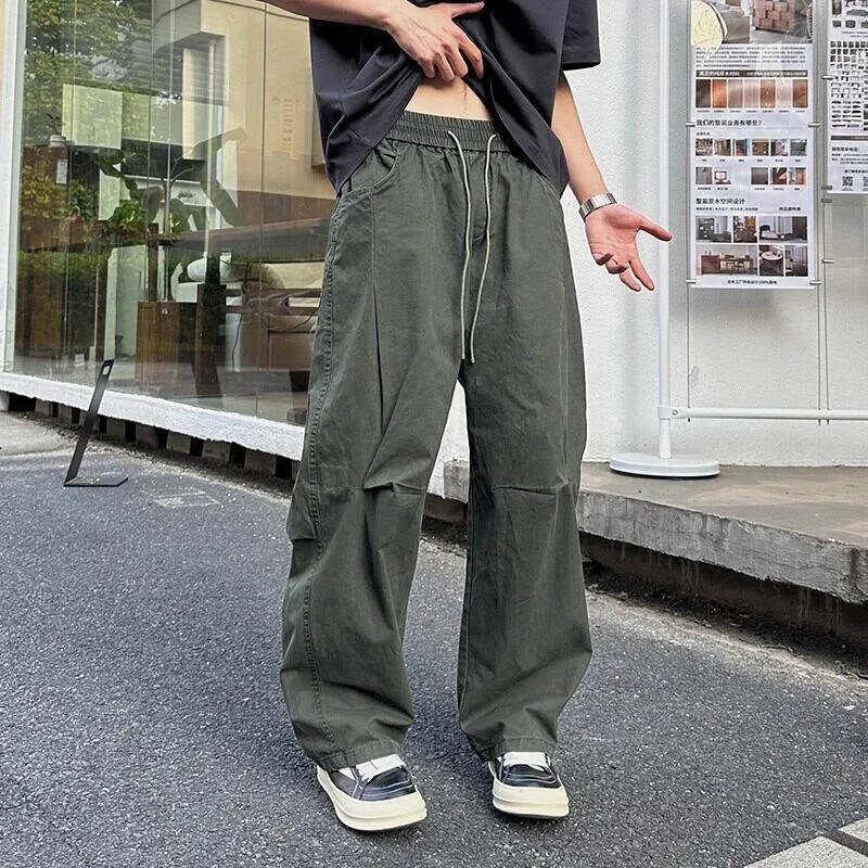 Herren Bequeme Cargohose mit weiten Beinen Drune