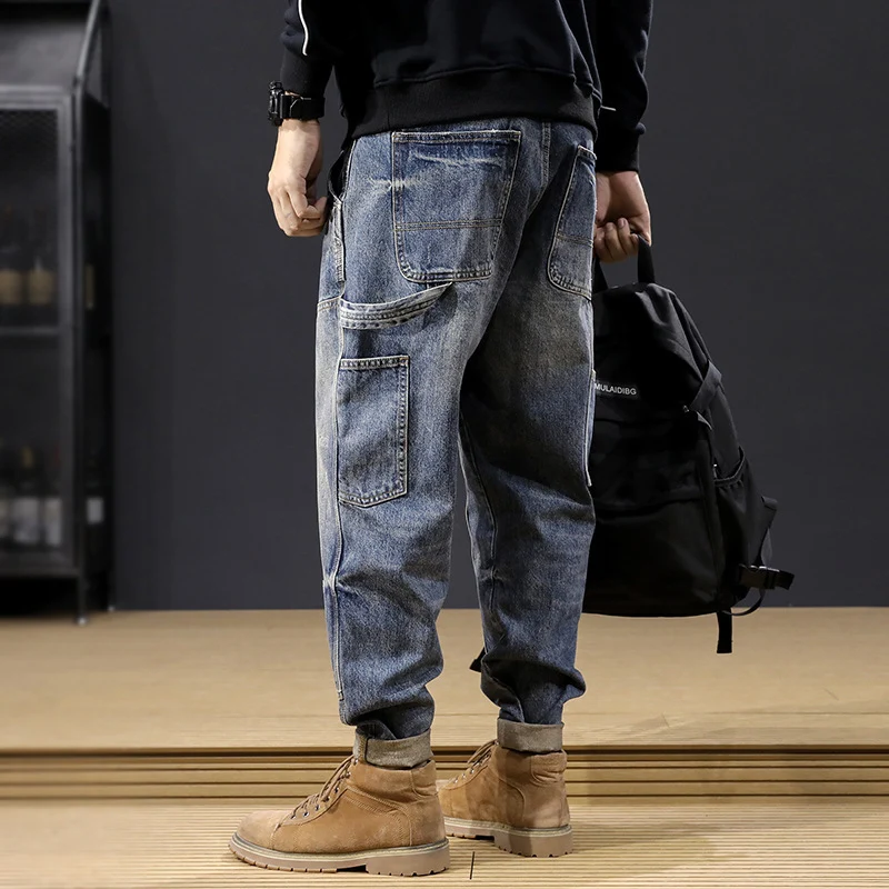 Herren Bequeme Cargo-Jeans Drune