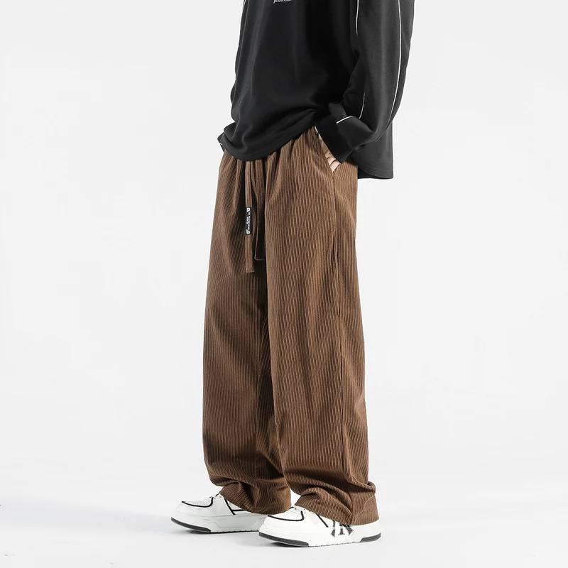 Herren Weitgeschnittene Streifenstahlhose Drune