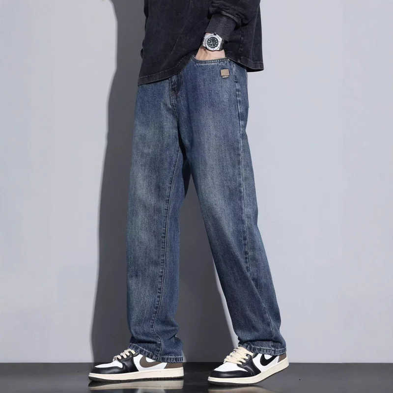 Herren Weite Denim-Jeans Drune