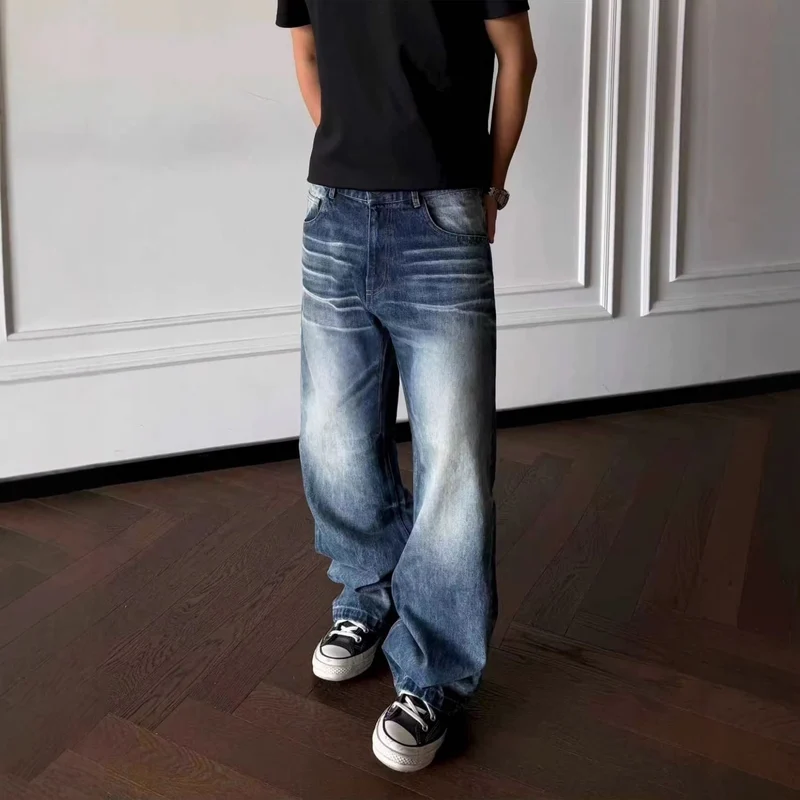 Herren Weit geschnittene Denim-Jeans mit Vintage-Effekten Drune