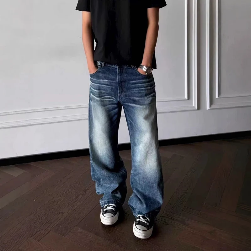 Herren Weit geschnittene Denim-Jeans mit Vintage-Effekten Drune