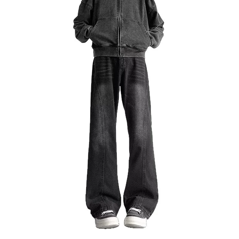 Herren Weit geschnittene Denim-Hose Drune