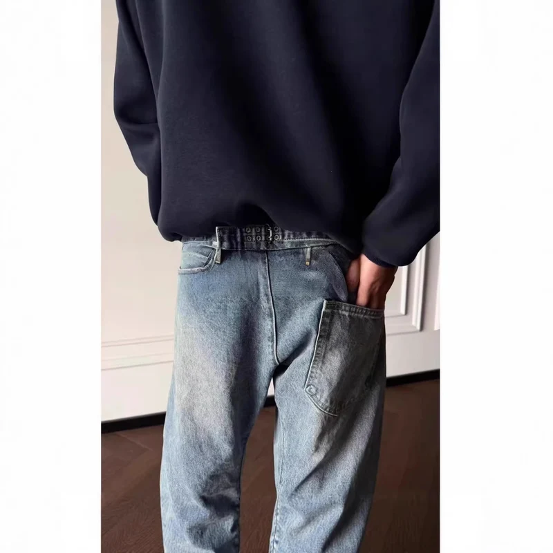 Herren Trendige Weitgeschnittene Denim-Jeans Drune