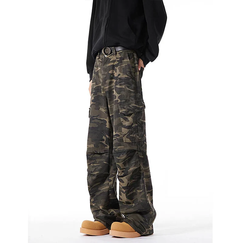 Herren Modische Cargohose mit tiefem Schritt und mehreren Taschen Drune