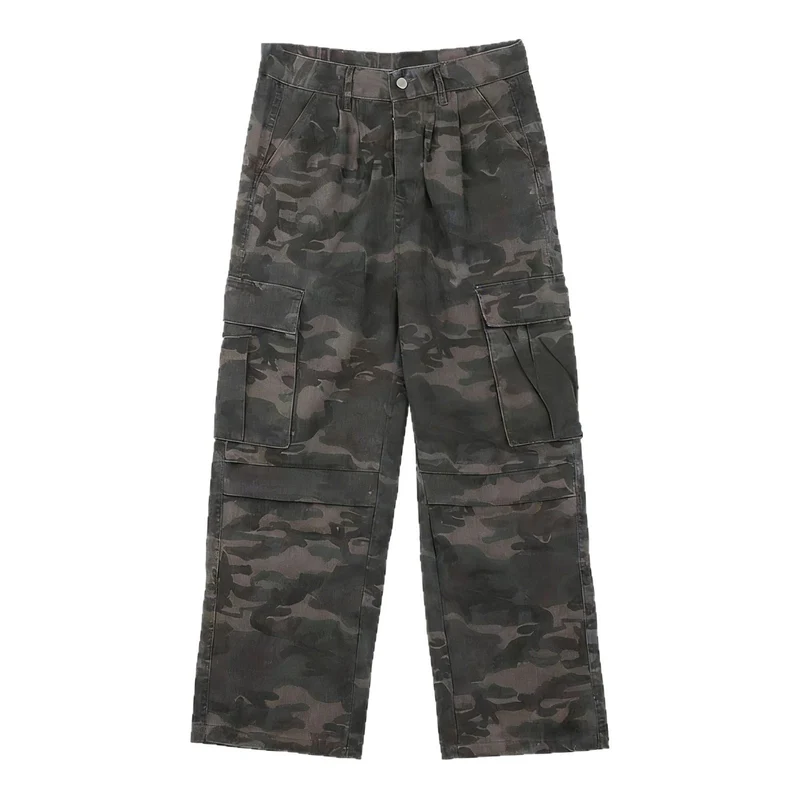 Herren Modische Cargohose mit tiefem Schritt und mehreren Taschen Drune