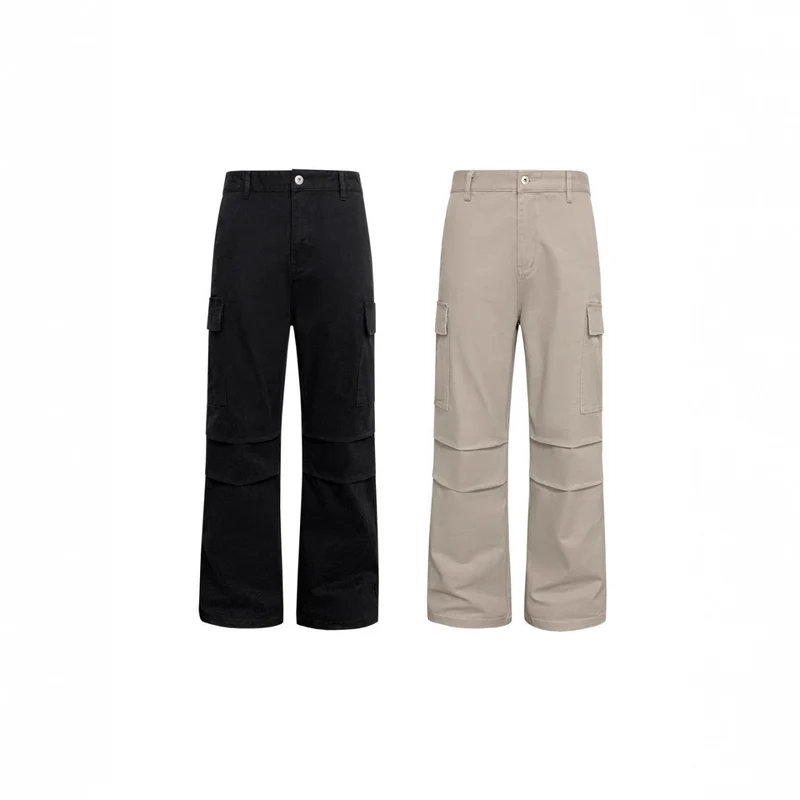 Herren Modische Cargo-Hose mit weiten Beinen Drune